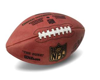2062
Tom Brady Signed Official NFL Wilson "The Duke" Goodell Football
The NFL official football with Tom Brady autograph in silver metallic ink to one panel, with official NFL custom display box
6.5" H x 11.25" W
Accompanied by a Certificate of Authentication issued by Tri-Star Productions, no. 6205299, indicating the ball was autographed 06/18/2007 in Woburn MA; with matching hologram tag to ball.
Estimate: $500 - $700