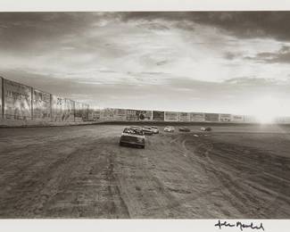 2069
Jake Mendel
(20th Century)
"Aztec Speedway, Aztec, NM"
Photograph on paper
Signed in ink in the lower margin, at right: Jake Mendel
Image: 7.75" H x 11.875" W; Sight: 8.75" H x 12.75" W
Estimate: $300 - $500