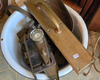 Antique Brass and Glass Door Knobs