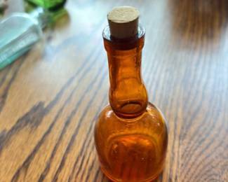 Antique Amber Glass Perfume Bottle with Cork