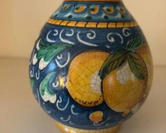 Italian Majolica Lemon Vase