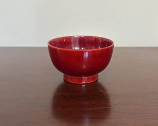 Red Lacquered Wooden Bowl