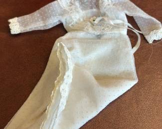 Vintage Doll Dress with Lace Trim