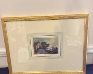 John Varley "The Farm" Watercolor