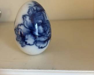 Blue and White Porcelain Egg