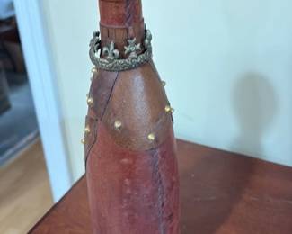 Antique Leather and wood Walking Stick