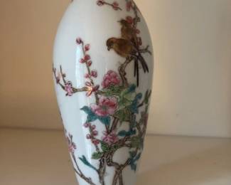 Chinese Porcelain Bowl with Bird and Blossom Motif