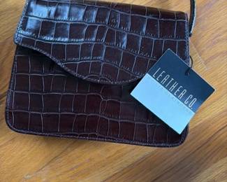 Liz Claiborne Embossed Croc Leather Shoulder Bag