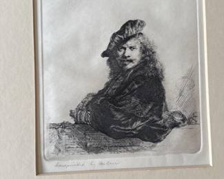 Etching by Rembrandt van Rijn "The Little Rembrandt"