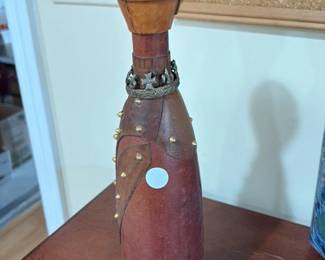 Leather Wrapped Decorative Bottle