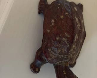 Carved Wooden Turtle Figurine