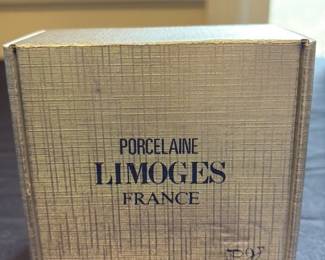 Limoges Porcelain Calico Cat Trinket Box