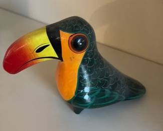 Hand Painted Ceramic Toucan Figurine