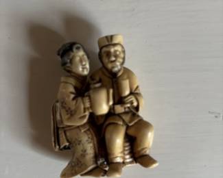 Antique Japanese Netsuke of a Couple
