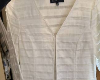 Jones New York Signature Women's White Cropped Bolero Jacket