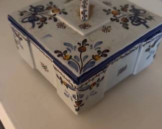 Antique Delftware Ceramic Box