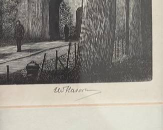 Passing Cannon Green Wood Engraving by W. Mason