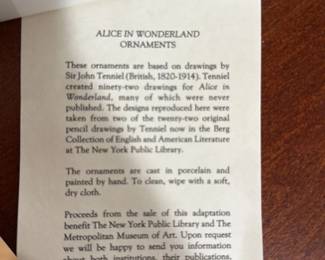 Alice in Wonderland Ornaments - Cheshire Cat and White Rabbit