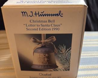 M.J. Hummel "Letter to Santa Claus" Christmas Bell, Second Edition 1990