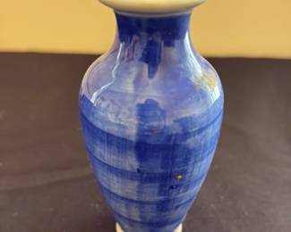 Blue Striped Ceramic Vase