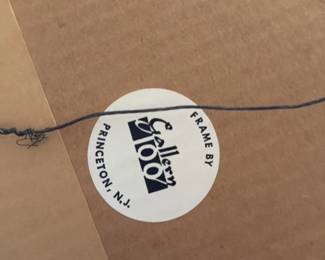 Framed Etching of a Tree and Barn