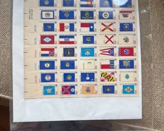 Sheet of U.S. State Flags Postage Stamps