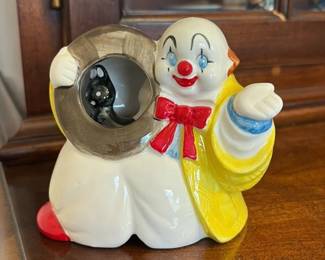 Ceramic Clown Figurine with Cat