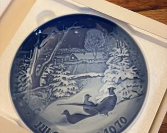 Bing & Grondahl "Pheasants in the Snow at Christmas" Collectors Plate