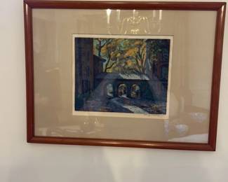 Triple Arch Connecting Reunion and West College Serigraph