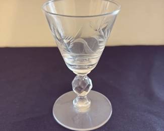 Etched Crystal Cordial Glass