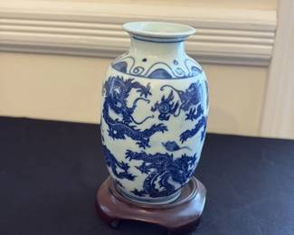 Blue and White Porcelain Dragon Vase