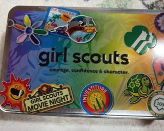 Girl Scouts Commemorative Tin with Patches