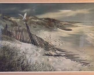 Lone Gull Painting by Carolyn Blish