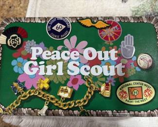 Peace Out Girl Scout Tin