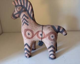 Folk Art Ceramic Horse Figurine