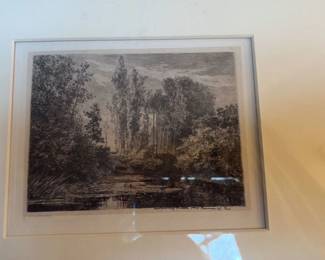 Impressionist Landscape Etching