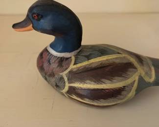 Hand-Carved Wooden Mallard Duck Decoy