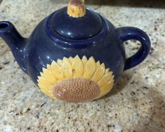 Ceramic Teapot with Sunflower Motif