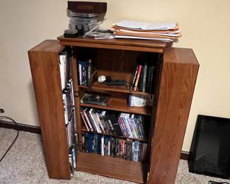 DVD cabinet and dvds 