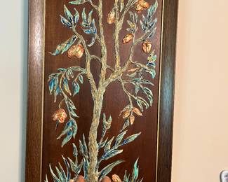 Vintage textured, impasto style, 3D Tree by Ronaldi