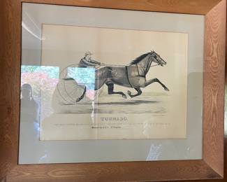 Vintage lithograph print of trotting horse Tornado