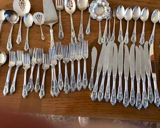 Wallace Rose Point Sterling Silver 12 place setting - total of 60 pcs