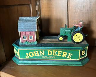 Franklin Mint vintage John Deere cast iron mechanical coin bank
