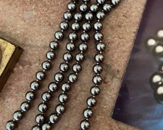 Shakira Caine Black Pearlescent Necklace- Franklin Mint Exclusive