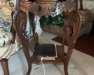 Antique Louis XV style carved wood accent table