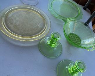 Vintage Green Uranium Glassware