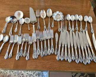 Wallace Rose Point Sterling Silver 12 place setting - total of 60 pcs
