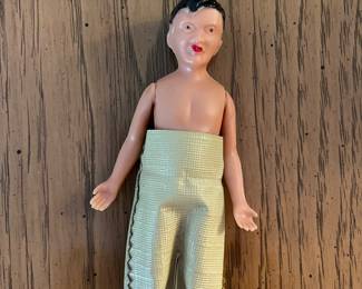 Vintage Celluloid Doll Native American Doll Boy Leather Pants 5”