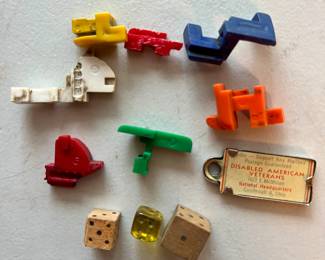 Vintage Lucite and Wood Dice, game pieces