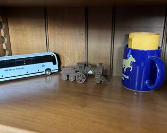 Antique cast iron Train engine and coal car